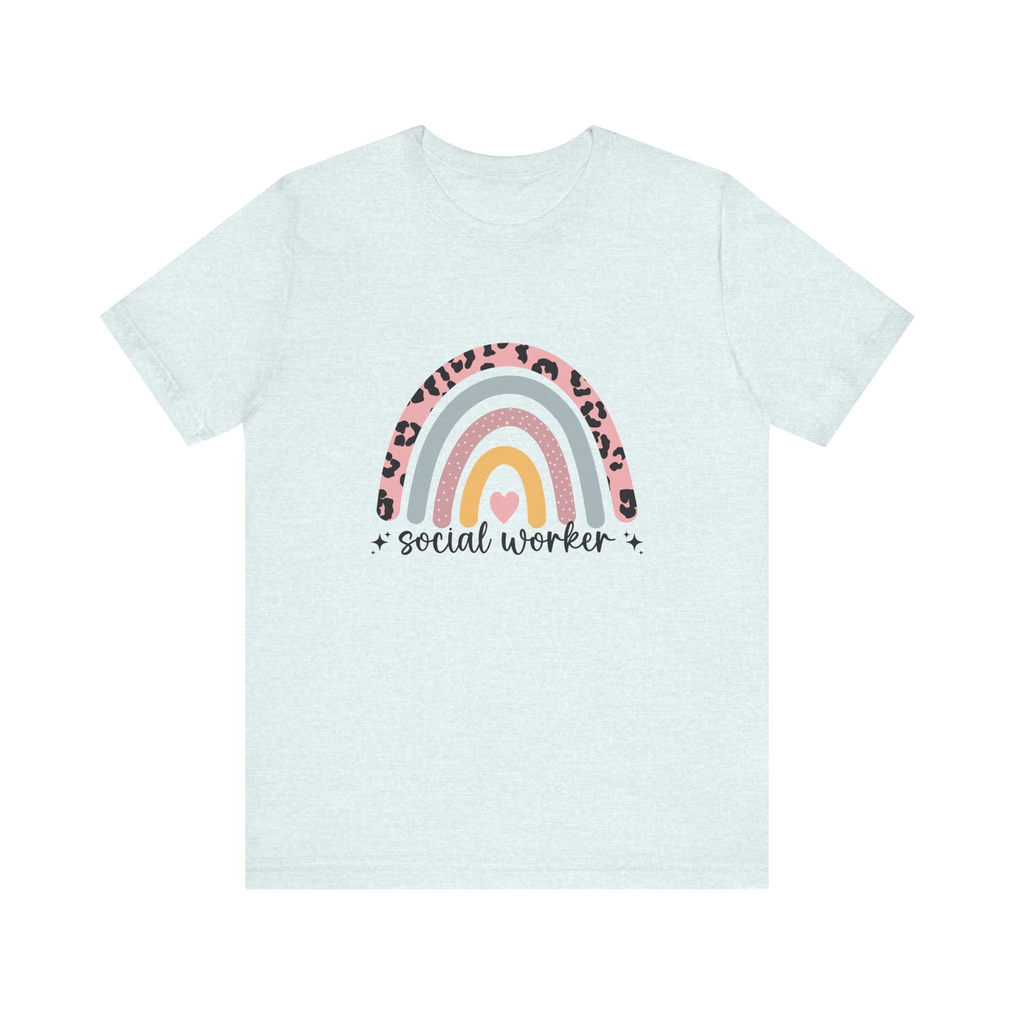 Rainbow + Animal Print Social Worker Shirt, Social Worker Tee, School Counselor Rainbow Shirt, Back to School Counselor Shirt, School Counselor Shirt, School Staff Shirt