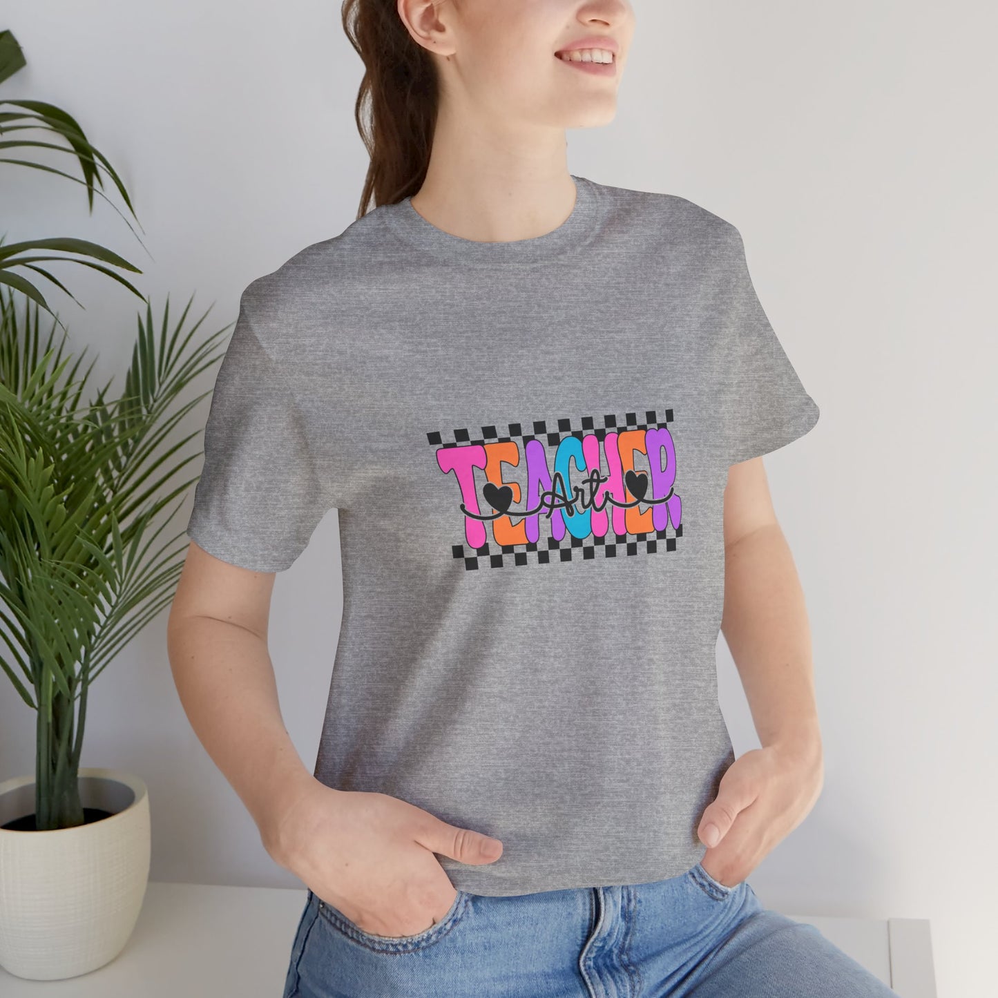 Retro Checkerboard Art Teacher Shirt, Elementary School Teacher, Primary School Teacher, Middle School Teacher Tee, Secondary School Teacher Tee, High School Teacher, Back to School Shirt, Teacher Life, Teacher Lifestyle Shirt