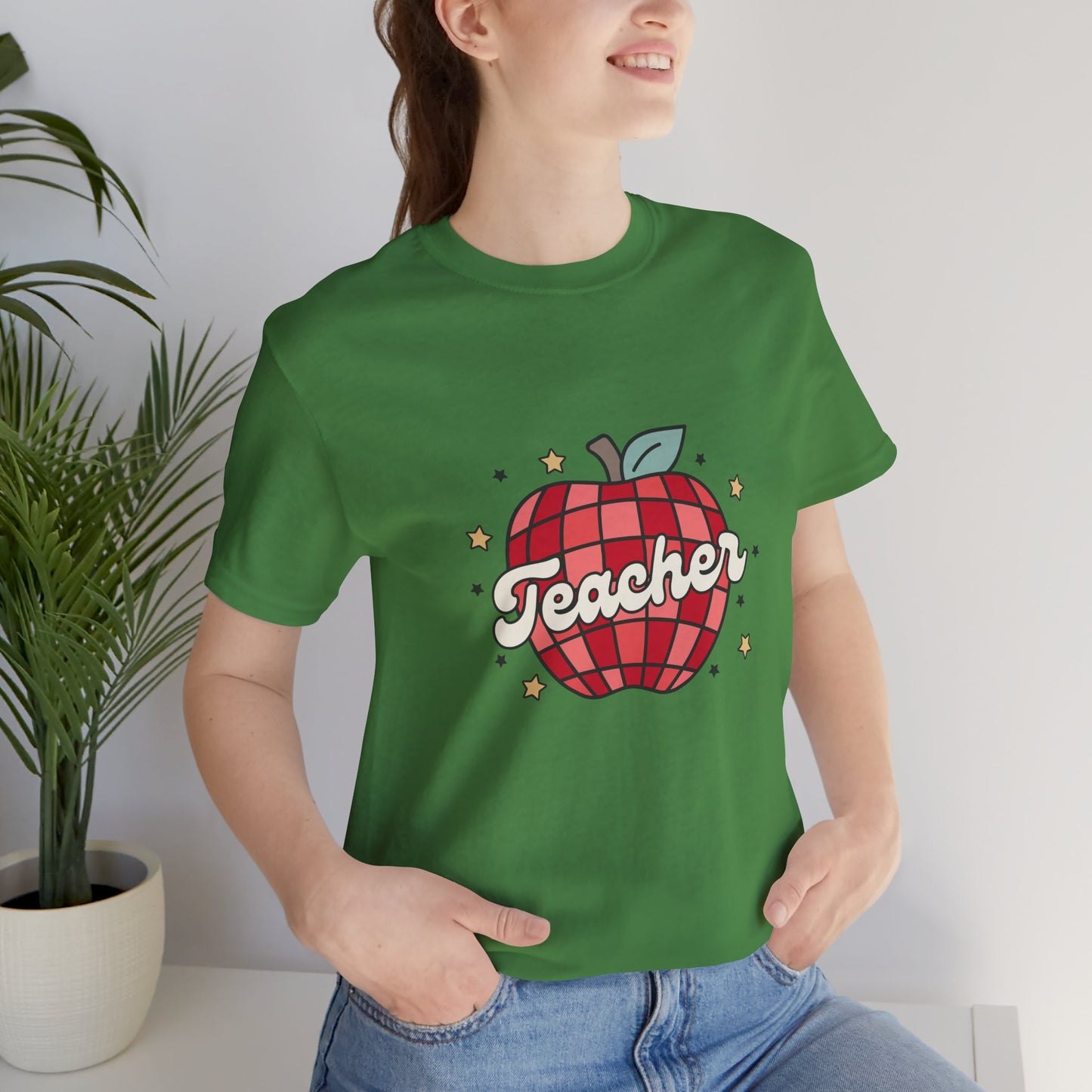 Disco Apple Teacher Shirt, Custom Apple Teacher Shirt, Back to School Teacher Shirt, Teacher Lifestyle Shirt, Retro Shirt, Custom Gift for Teacher