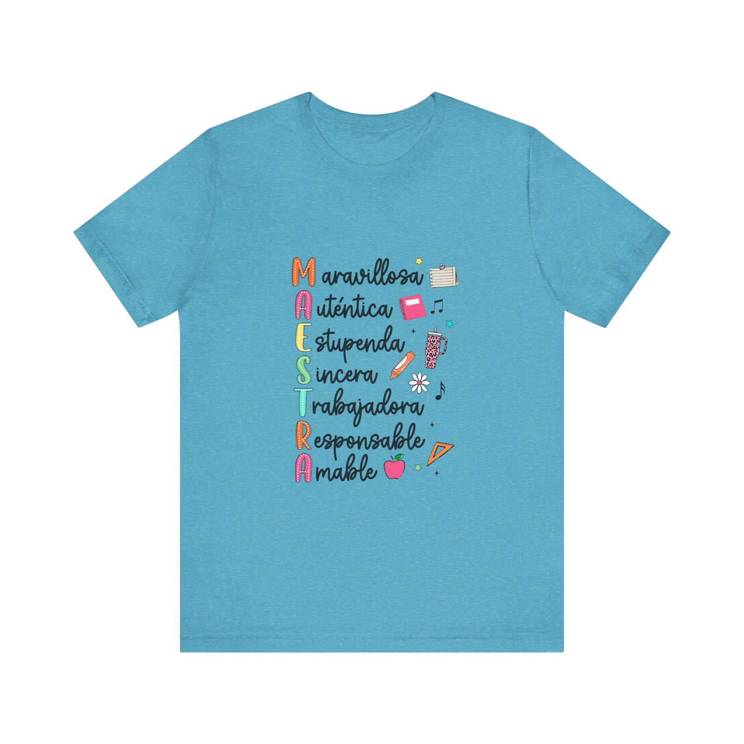 Camiseta Maestra Española, Camiseta Maestra de Colores Brillantes, Camisa Maestra, Camisa Maestra Acrostic, Camisa Maestra Acrostico, Camisa Maestra Personalizada, Regalos para Maestro 