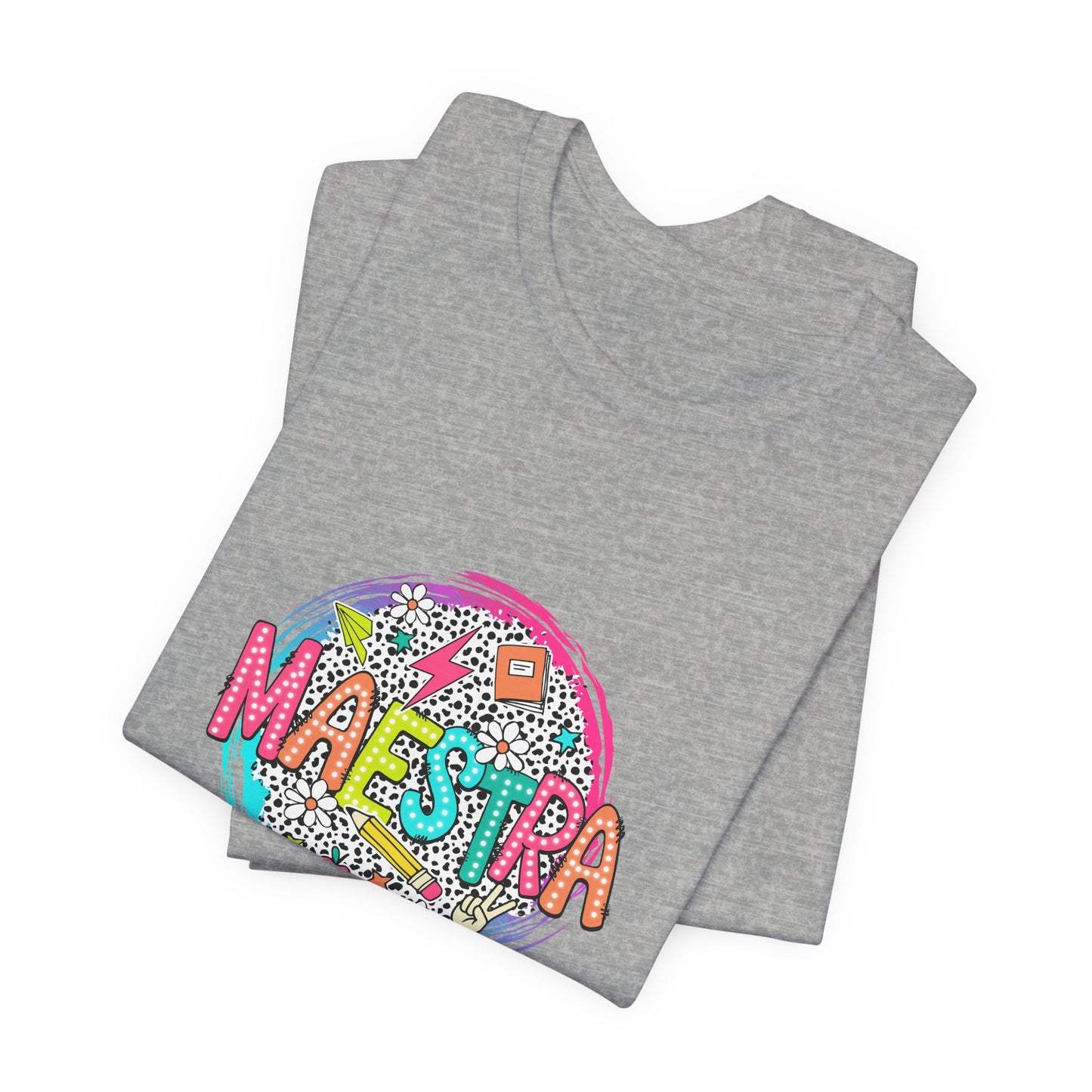 Camisa Maestra Española, Camiseta Maestra Española, Camiseta Maestra Española, Camiseta de Manga Corta Color Swirl Maestra Jersey, Camisa de Maestro Personalizada, Regalo de Maestro Personalizado, Camiseta de Regreso a la Escuela, Regalos de Maestro 