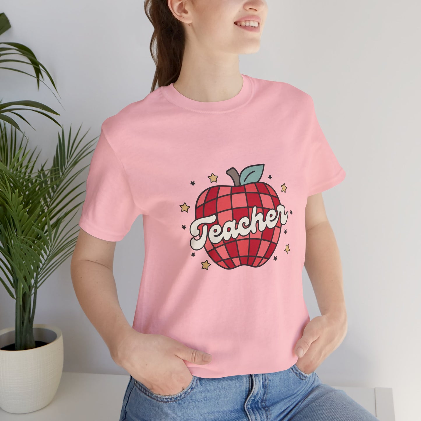 Disco Apple Teacher Shirt, Custom Apple Teacher Shirt, Back to School Teacher Shirt, Teacher Lifestyle Shirt, Retro Shirt, Custom Gift for Teacher