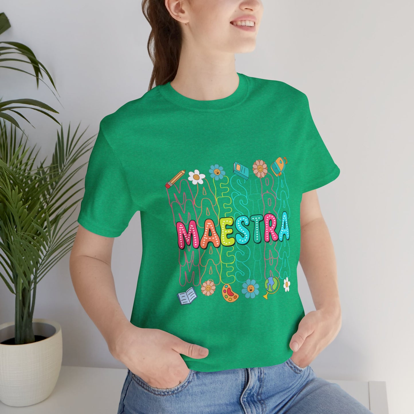 Camisa Maestra Española, Camiseta Maestra Española, Camiseta Maestra Española, Camiseta de Manga Corta Rainbow Maestra Icons Jersey 