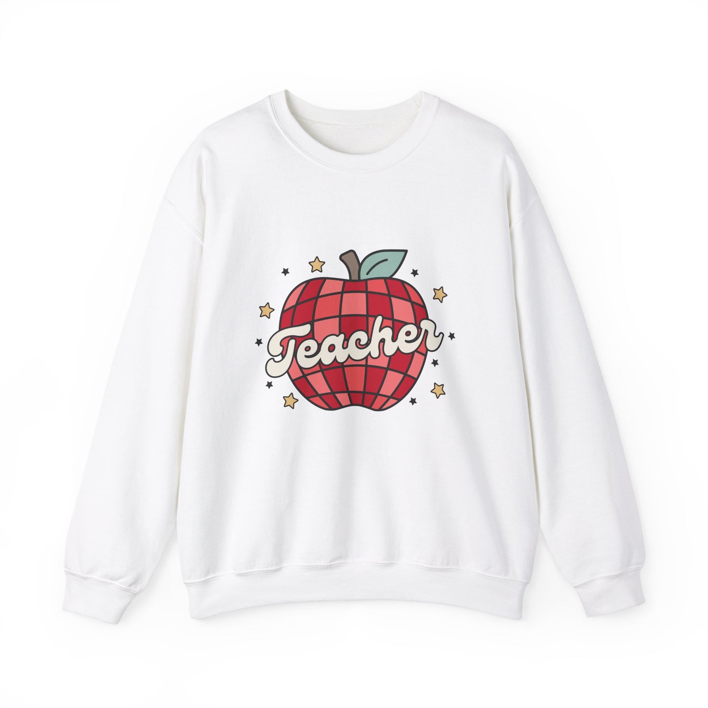 Apple Teacher Sweatshirt, Apple Teacher Sweater, Retro Teacher Sweatshirt, Retro Teacher Sweater, Disco Apple Sweatshirt Cute Teacher Sweatshirt, Back to School Sweatshirt