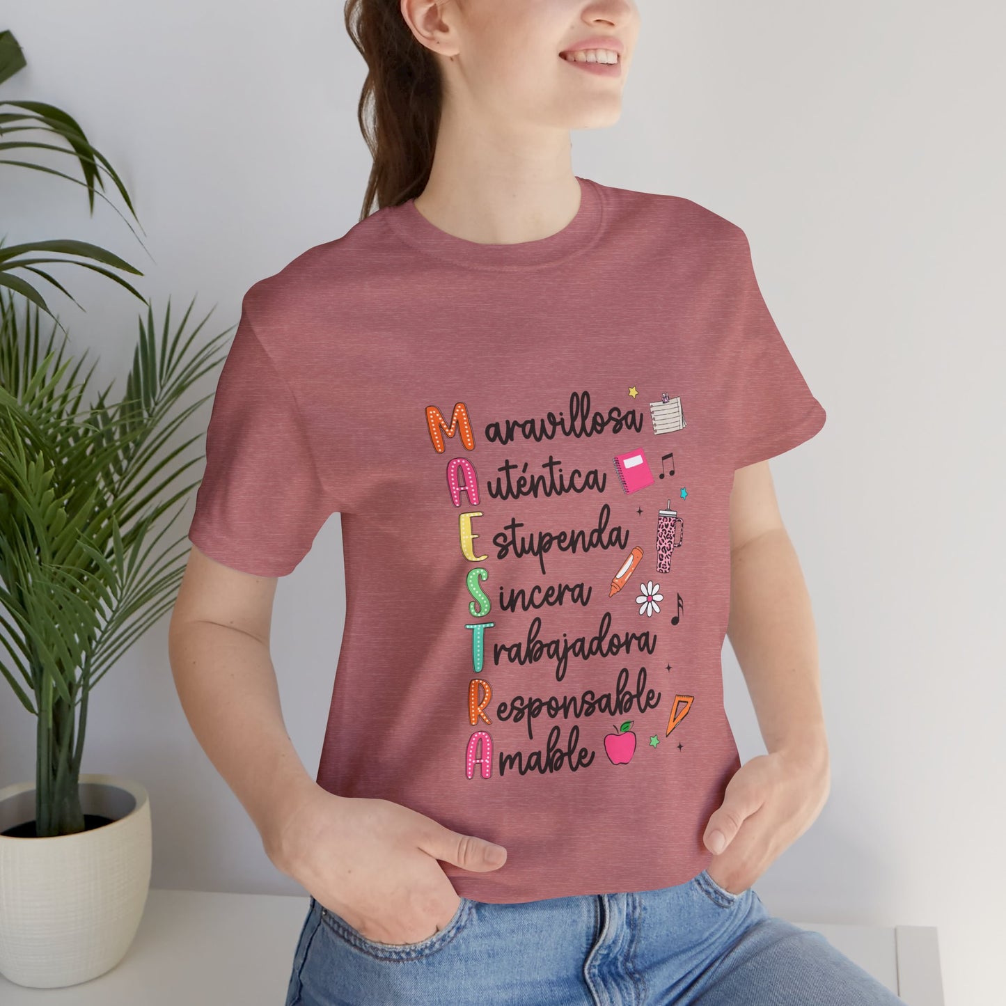 Camiseta Maestra Española, Camiseta Maestra de Colores Brillantes, Camisa Maestra, Camisa Maestra Acrostic, Camisa Maestra Acrostico, Camisa Maestra Personalizada, Regalos para Maestro 