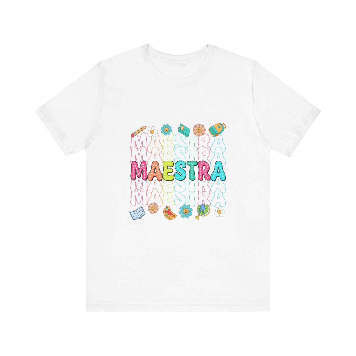 Camisa Maestra Española, Camiseta Maestra Española, Camiseta Maestra Española, Camiseta de Manga Corta Rainbow Maestra Icons Jersey 