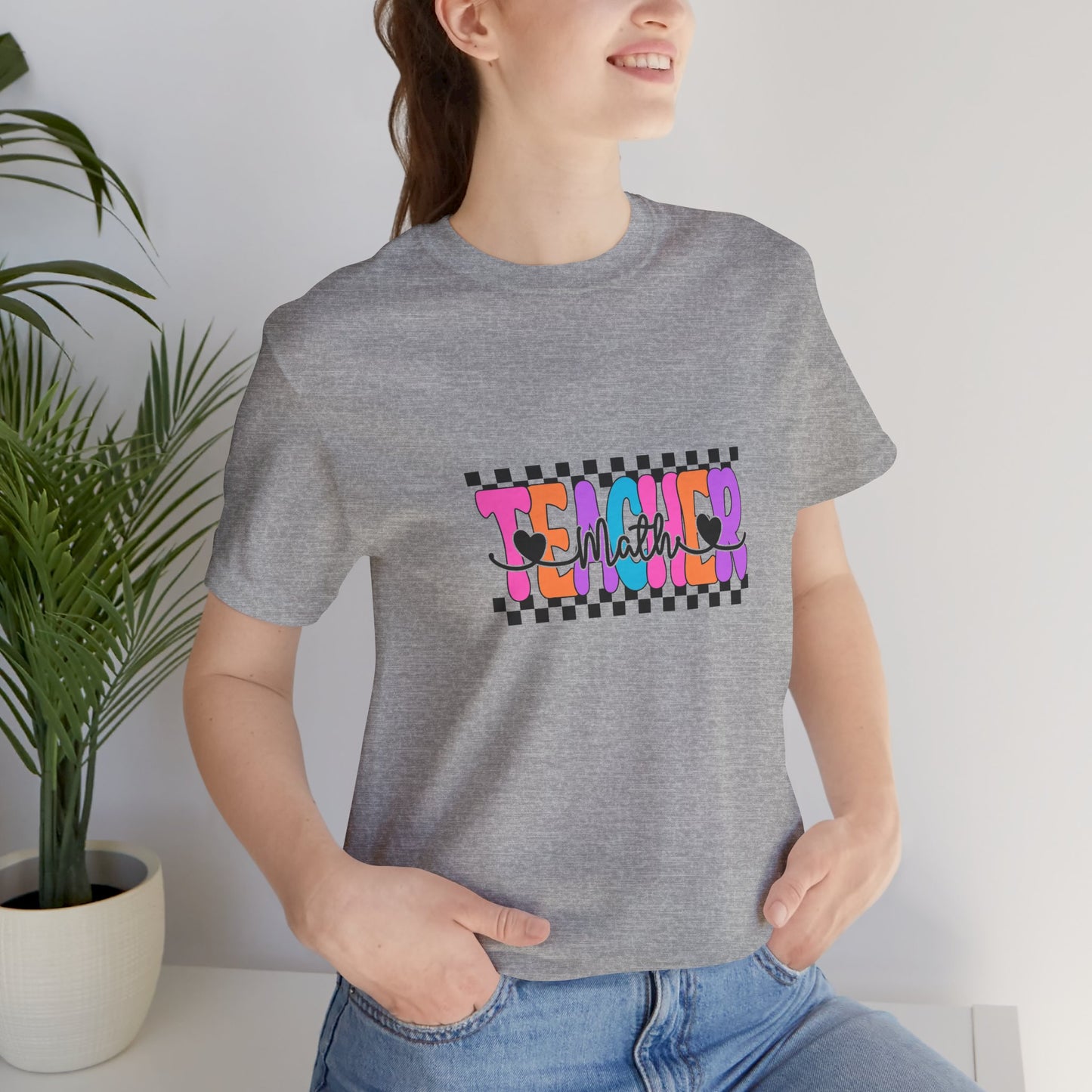 Retro Checkerboard Math Teacher Shirt, Elementary School Teacher Tee, Primary School Teacher Tee, Middle School Teacher Tee, Secondary School Teacher Tee, High School Teacher Tee, Back to School Shirt, Teacher Life, Teacher Lifestyle Shirt