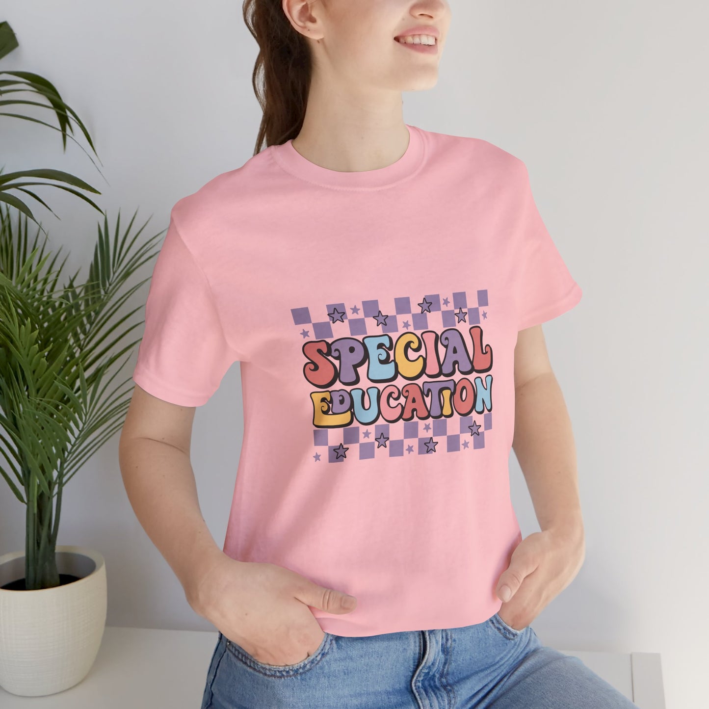 Retro Checkerboard SPED Teacher Tee, Retro Checkerboard Special Education Teacher, Special Education Teacher Shirt, Teacher Life Shirt, Teacher Shirt, Custom Teacher Shirt, Custom Teacher Gift