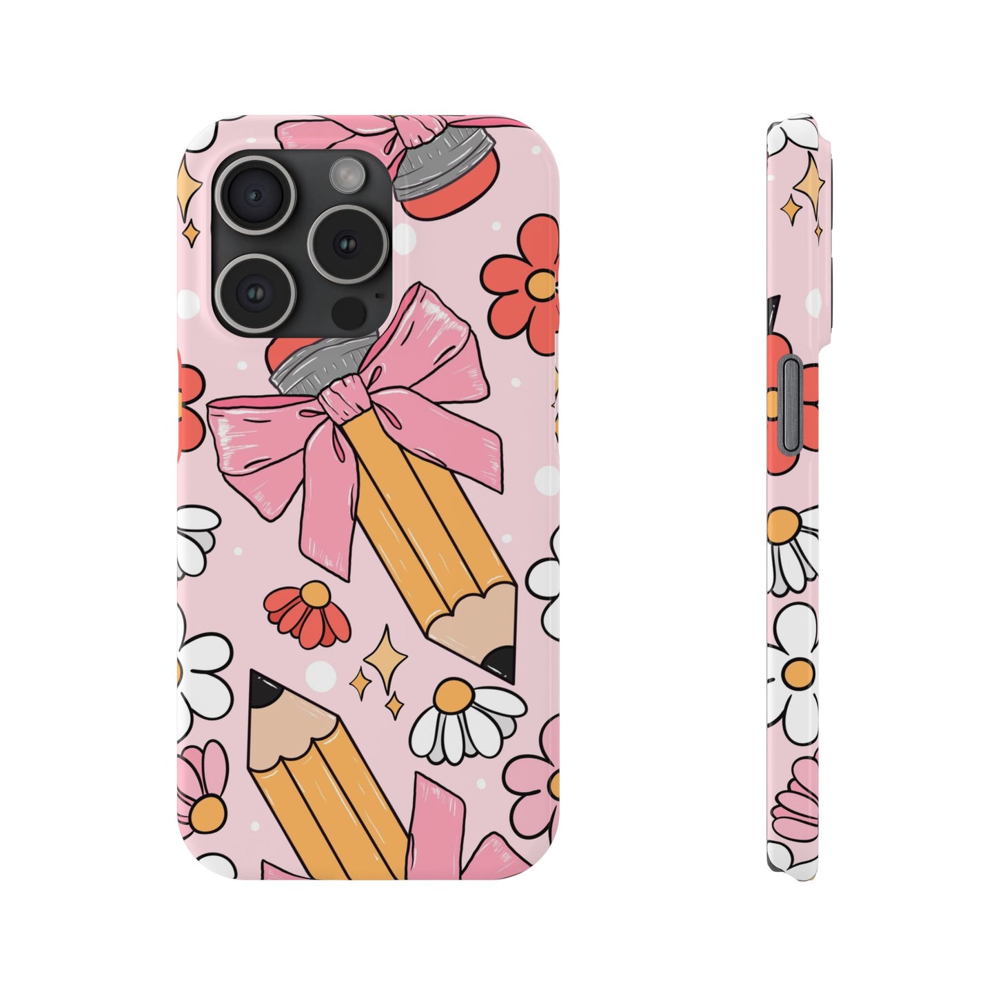 Teacher Slim Phone Case, Pink Coquette Teacher Phone Case, Back to School Teacher Phone Case, iPhone Case, Teacher Gift Ideas