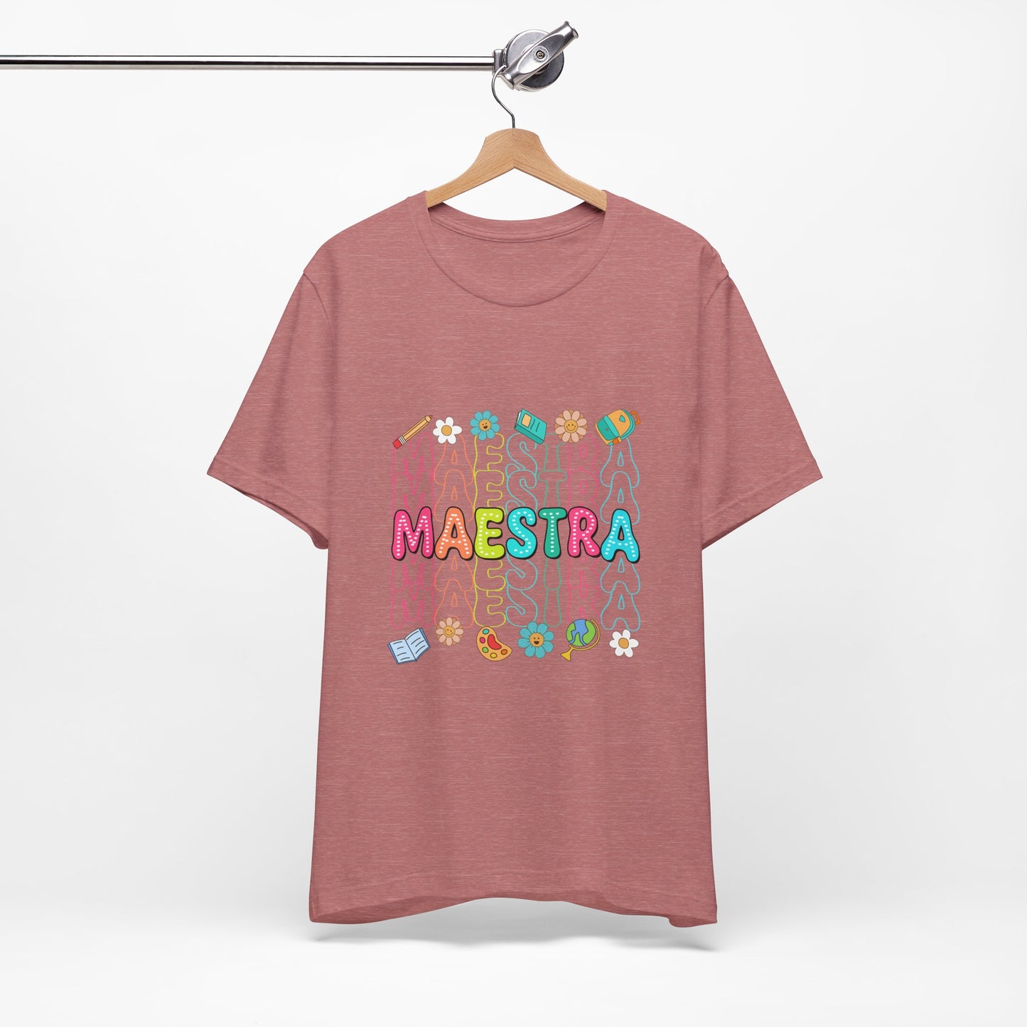 Camisa Maestra Española, Camiseta Maestra Española, Camiseta Maestra Española, Camiseta de Manga Corta Rainbow Maestra Icons Jersey 