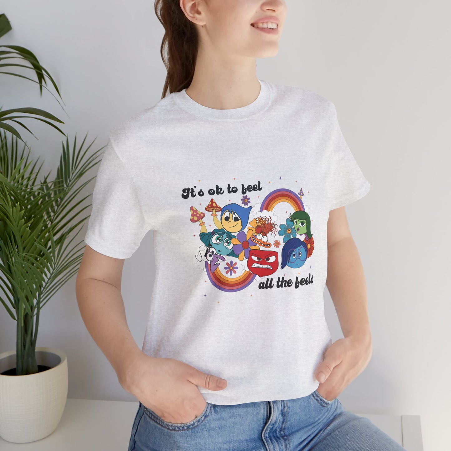 It's Ok to Feel All the Feels Rainbow Double Side Shirt, Retro Emotions T Shirt, In My Emotions Era T Shirt, Emotions Tour T Shirt, Teacher Shirt, Custom Teacher Shirt, Custom Teacher Gifts, Lifestyle Shirt